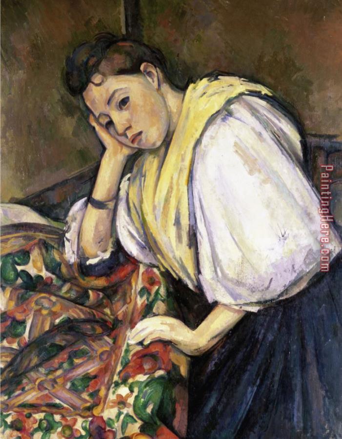 Paul Cezanne Italian Girl Leaning on a Table